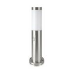 Borne de jardin acier inoxydable avec d�tecteur 45cm pour ampoule e27 ip44 - gris - silumen