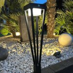 Borne led solaire luxor - d�tecteur de mouvements - 3 modes d'�clairages 75 � 600 lumens