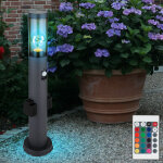Borne lumineuse avec dtecteur de mouvement lampe d'extrieur avec prises lampadaire extrieur, fume ...