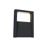 Borne potelet exterieur led 6w anthracite 400x300x60mm lumi�re chaud 3000k 600lm 230v ip44 mera arlux ...