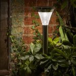 Borne solaire éclairante inox et verre bulé magnum 100 lumens Borne solaire éclairante inox et verre bulé magnum 100 lumens