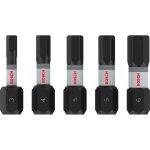 Bosch - 5x embout pro hex impact (100 x 75 mm, professional accessoire visseuse, visseuse) 2608521u59 ...