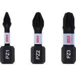 Bosch - professional impact control 2608522471 lot de 3 embouts de vissage pz avec tige hexagonale, pick ...