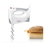 Bosch - batteur mfq3530 - 450 w - 5 vitesses - 2 fouets / 2 crochets ptrisseurs inox - blanc / gris