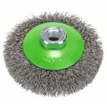 Brosse conique bosch 100 mm � fils d'inox ondul�s 100 mm, 0, 35 mm, m14