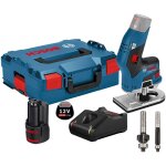 Bosch - fraiseuse de bords sans fil gkf 12v - 8 12 v / 1x batterie 2, 0 ah + chargeur y compris 2x fraises ...