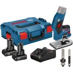 Bosch - fraiseuse de bords sans fil gkf 12v - 8 12 v / 2x 4, 0 ah batterie + chargeur incl. 2x fraises ...