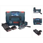 Bosch gst 18v - 155 sc professional scie sauteuse sans fil 18 v + 2x batterie 5, 0 ah + chargeur + l ...