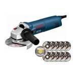 Bosch meuleuse  125 mm 1400 w avec 11 disques - gws1400 pack