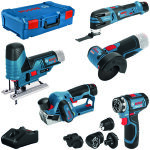 Bosch ? pack de 5 outils �lectroportatifs 12v ? 3 batteries 2ah / 3ah ? chargeur rapide gal 12v - 40 ...