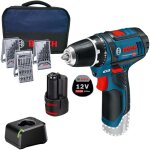 Bosch - perceuse - visseuse sans fil gsr 12v - 15 / 1x batterie 2, 0 ah + chargeur, accessoires inclus ...