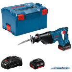 Bosch professional - scie sabre gsa 18 v - li - bosch - avec 2 batteries 18v 5. 0ah - chargeur - 2 lames ...