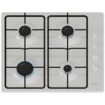 Bosch - table gaz inox, 60 cm, ser2, 4 br�leurs, fonte avec pieds en caoutchouc pbp6b2k80