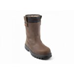 Gaston mille - bottes fourres kama s3 ci en cuir marron embout et semelle acier - 46