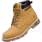 Bottes de s�curit� � embout d'acier pour hommes et femmes, chaussures de travail, imperm�ables, en cuir, ...