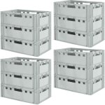 Kingpower - boucher caisse viande caisse eurofleischkiste caisse empilement plastique e2 gris