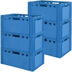 Kingpower - boucher caisse viande caisse eurofleischkiste caisse empilement plastique e3 bleu