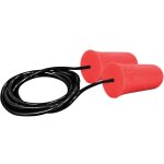 Bouchons d'oreille anti - bruit jetables avec cordelette pip m�ga flare snr 38 db rouge unique.