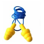 Bouchons d'oreilles en silicone protection auditive6 morceaux (jaune)