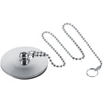 Bouchon de vidange en m�tal chrom� pour �vier, lavabo et baignoire avec cha�ne