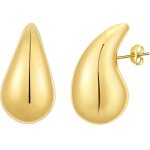 Boucles d'oreilles �paisses pour femmes et filles, l�g�res, goutte d'eau, creuse, boucles d'oreilles ...