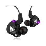 Boucles d'oreilles filaires qkz ak6 (intra - auriculaires - micro - auriculaires - noires)