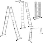 Boudech ? �chelle pliante 16 marches en aluminium a�ronautique ? charge maximale 150kg ? �chafaudage ...