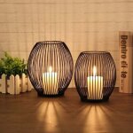 Bougeoir d�coration lot de 2, 14 x 15, 5 cm et 16 x 18 cm chandelier bougie photophore centres de table ...