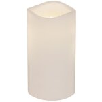 Bougie paul, bougie ronde, blanche, led, minuterie, blanc chaud, ext�rieur, 15 cm - star trading