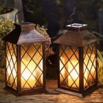 Bougies solaires � led - lumi�res d'ext�rieur avec lumi�res clignotantes jaunes � �conomie d'�nergie ...