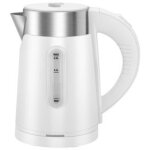 Bouilloire d'une capacit� de 1 litre (1000 w avec r�servoir visible) avec poign�e ergonomique en blanc ...