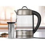 Black + decker - bouilloire lectrique bxke2205e 2200w 1. 7l glass jug of 1. 7l glass stainless steel ...