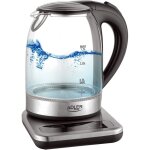 Bouilloire �lectrique en verre adler ad 1293 - 2200w - 1, 7l - avec base et r�gulateur de temp�rature ...