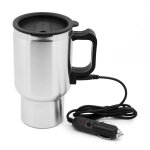 Decdeal - bouilloire lectrique de voiture en acier inoxydable, thermos de voyage, bouteille d'eau chauffante, ...