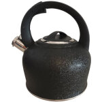 Bouilloire inox sifflet 2l5 noir martele - baumalu