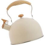 Bouilloire sifflante inox bouilloire sifflante 2. 5l avec th�i�re de pique - nique de cuisine avec manche ...