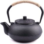 Bouilloire � th� tetsubin japonaise en fonte th�i�re avec infuseur en acier inoxydable noir 900ml