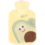 Bouillotte eau chaude 500ml couverture doudou anti - douleurs cartoon jaune