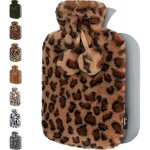 Bouillotte eau chaude avec housse en peluche moelleuse et douce - bouillotte peluche grande capacit� ...