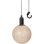 Boule deco lumineuse a suspendre dore d20cm