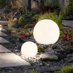 Boule lumineuse solaire d�corative pour jardin ? lot de 2 ? piquet inclus ? autonomie 6 - 8h ? ip44 ? ...