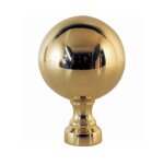 Boule pour rampe polie vernis en laiton - hauteur 88mm largeur 60mm base diamtre 35mm -  visser deco ...
