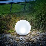 Boule solaire pour le jardin ?=20cm 7 couleurs 6500k r�sistant aux intemp�ries outdoor 102609 - esotec ...