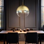 Boule suspension lampes dor�es salon suspension suspension abat - jour en verre 1 flamme, m�tal clair, ...