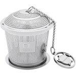 Boule � th� avec cha�ne & soucoupe inox 191006 - bredemeijer