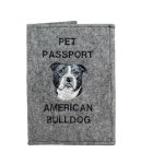 Bouledogue amricain - protge passeport pour chien, protge document, cadeau voyage art - dog