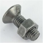 Boulon de charrue t�te frais�e m10x30 1 ergot classe 8. 8 acier brut - 25 pi�ces