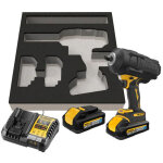 Boulonneuse � chocs xr 18v - 1 / 2' dewalt avec 2 batteries 18v 5. 0ah - chargeur - mousse pour servante ...