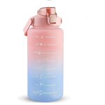 Bouteille d'eau de 64 oz / demi - gallon, paille de marqueur de temps de motivation avec brosse, anti ...