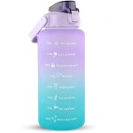Bouteille d'eau de 64 oz / demi - gallon, paille de marqueur de temps de motivation avec brosse, anti ...